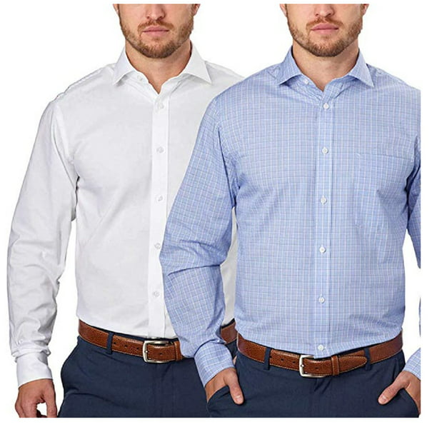 Tommy Hilfiger Men's Regular Fit Spread Collar Long Sleeve Dress Shirt 